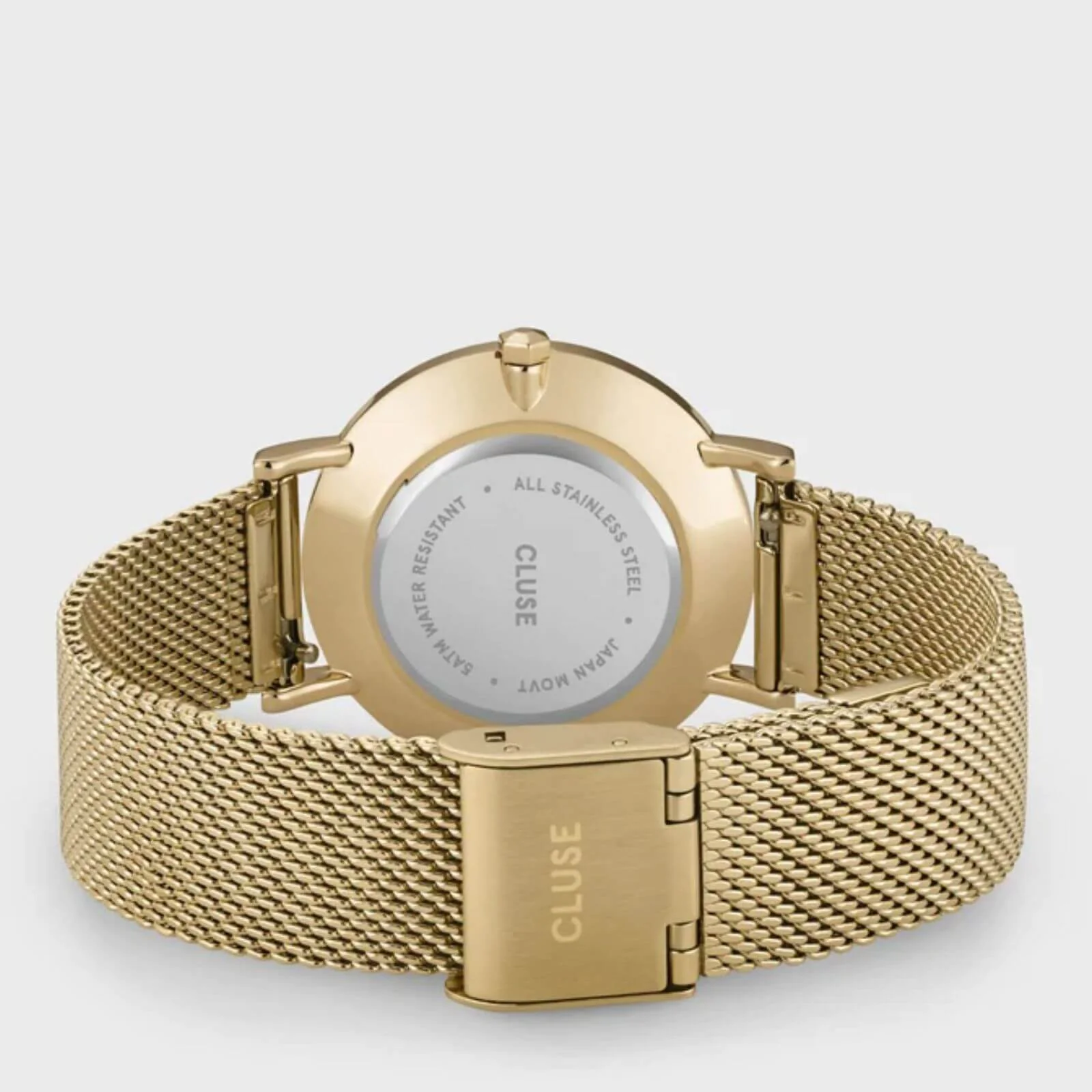 Cluse Minuit Gold Mesh Watch - White - Image 3