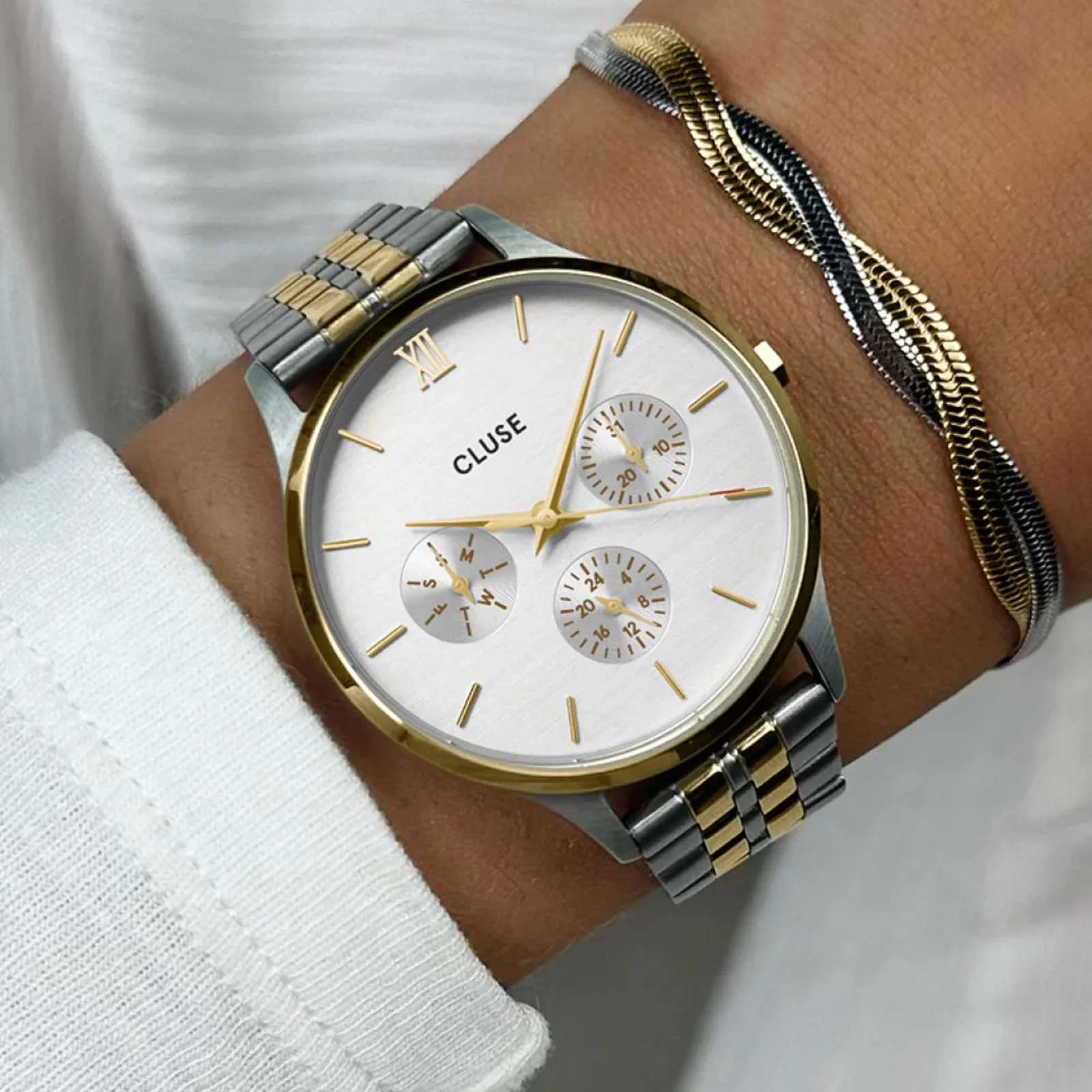 Cluse Minuit Multifunction Two Tone Watch - Image 4