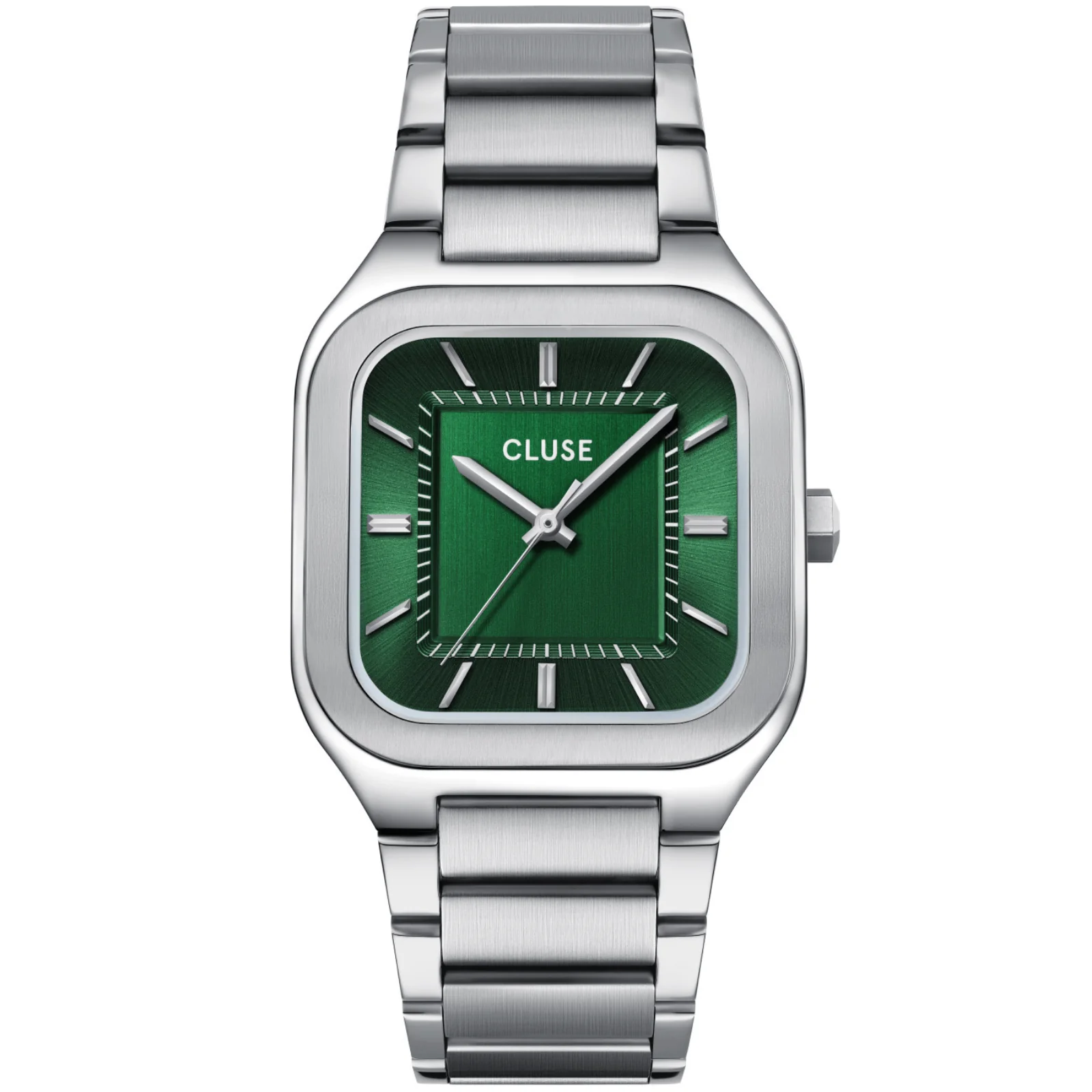 Cluse Quadrus Steel Watch - Silver/Green