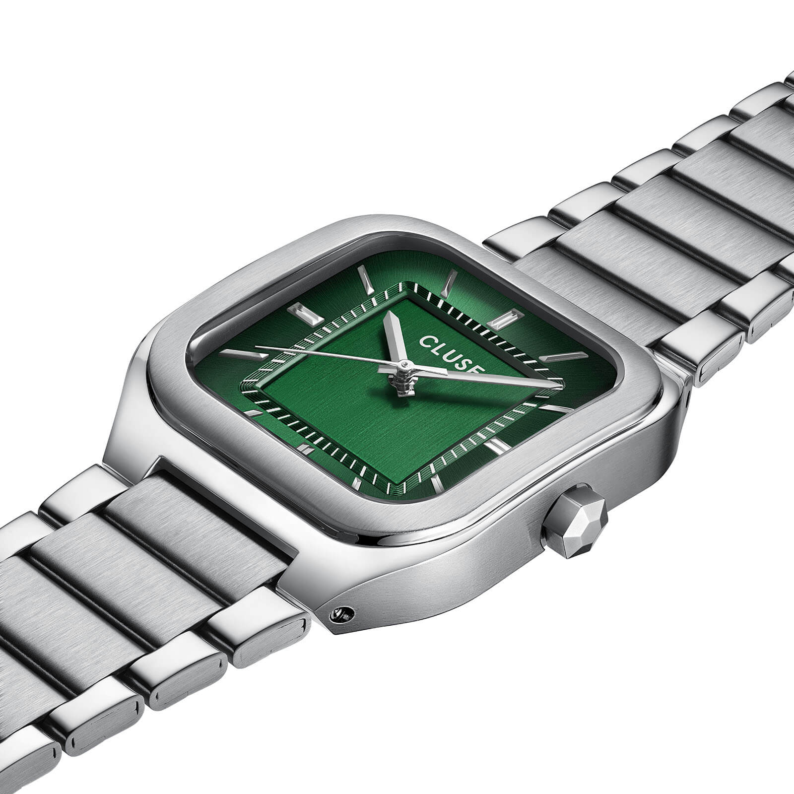 Cluse Quadrus Steel Watch - Silver/Green - Image 2