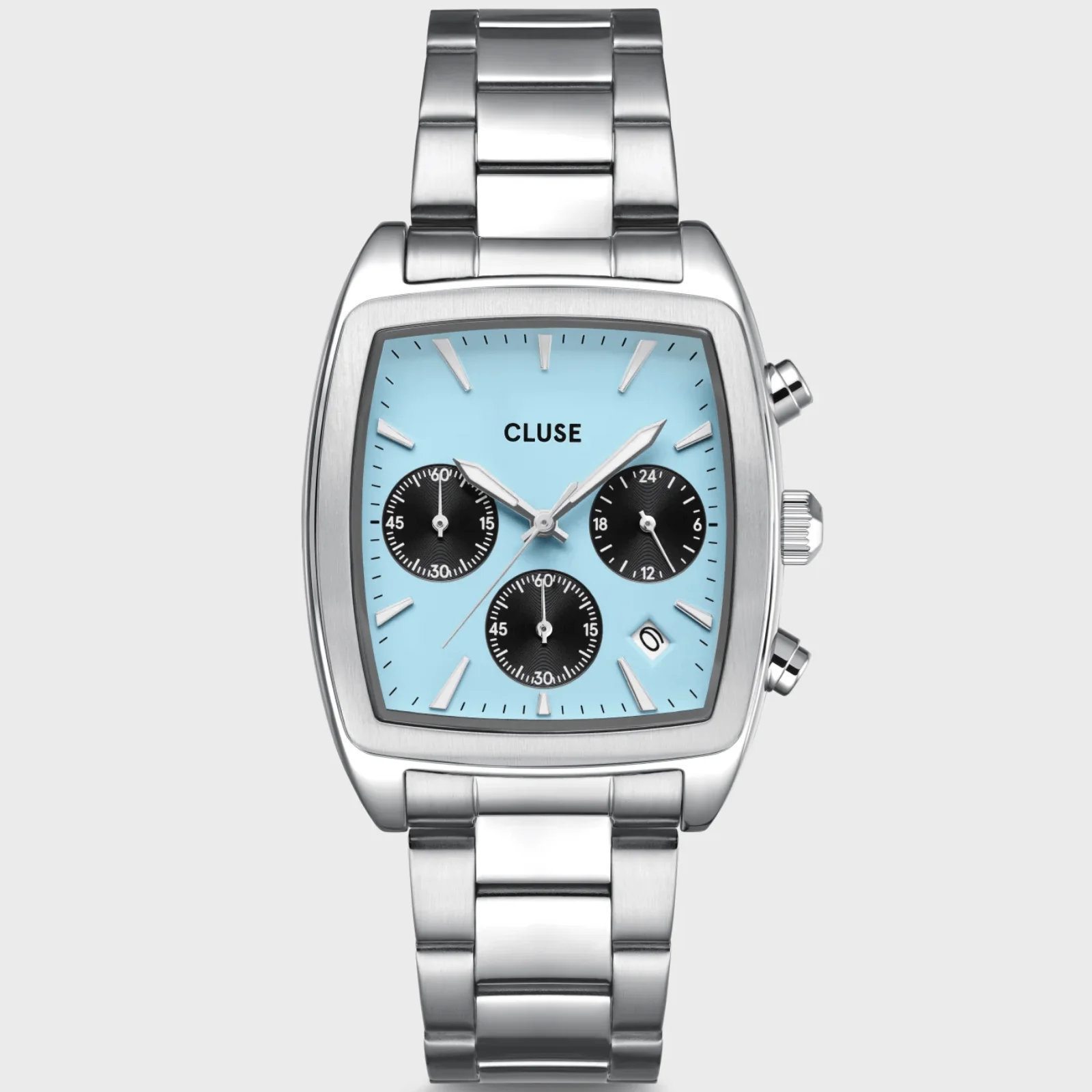 Cluse Quartaut Chrono Steel Silver Watch - Blue - Image 2