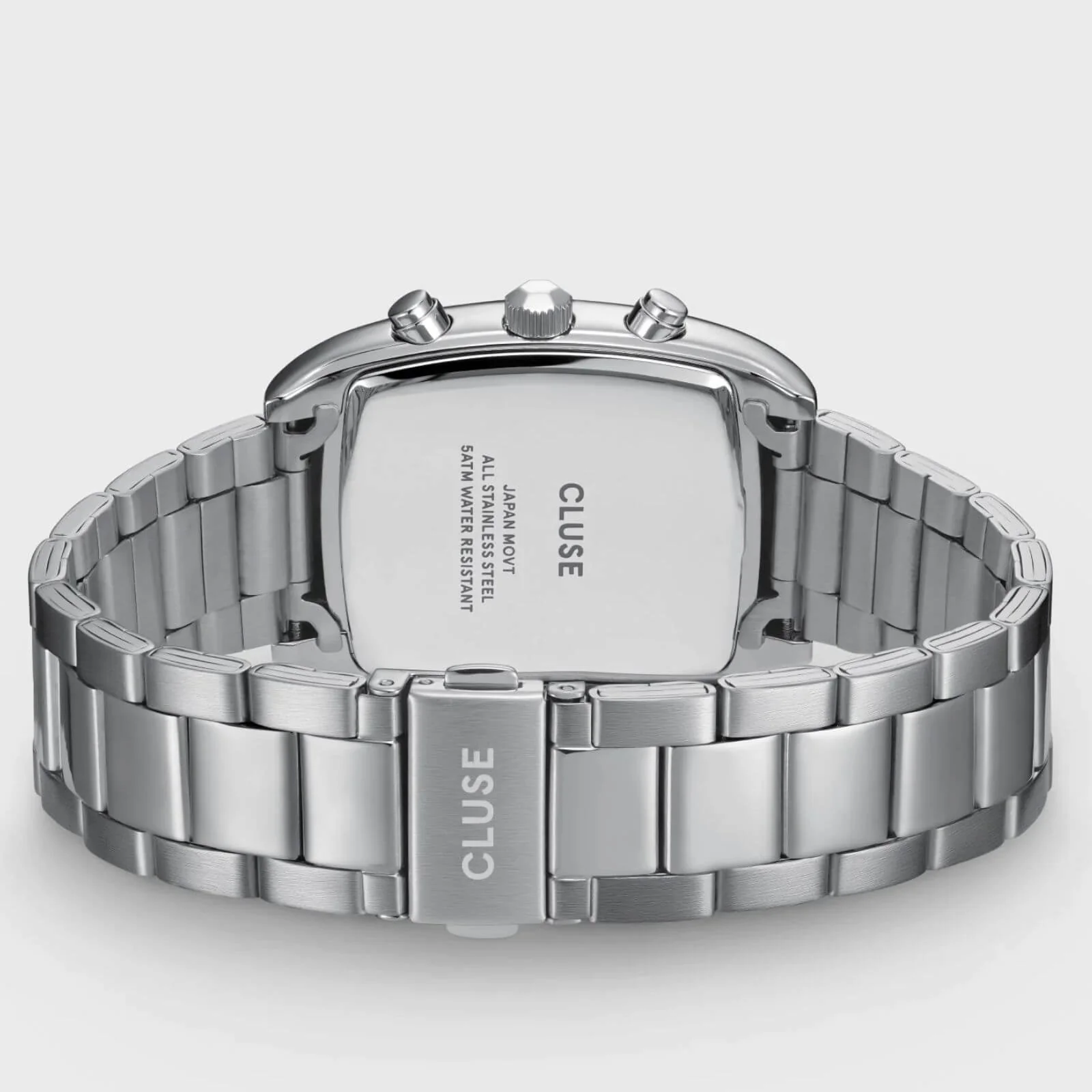 Cluse Quartaut Chrono Steel Silver Watch - Silver/Blue - Image 2