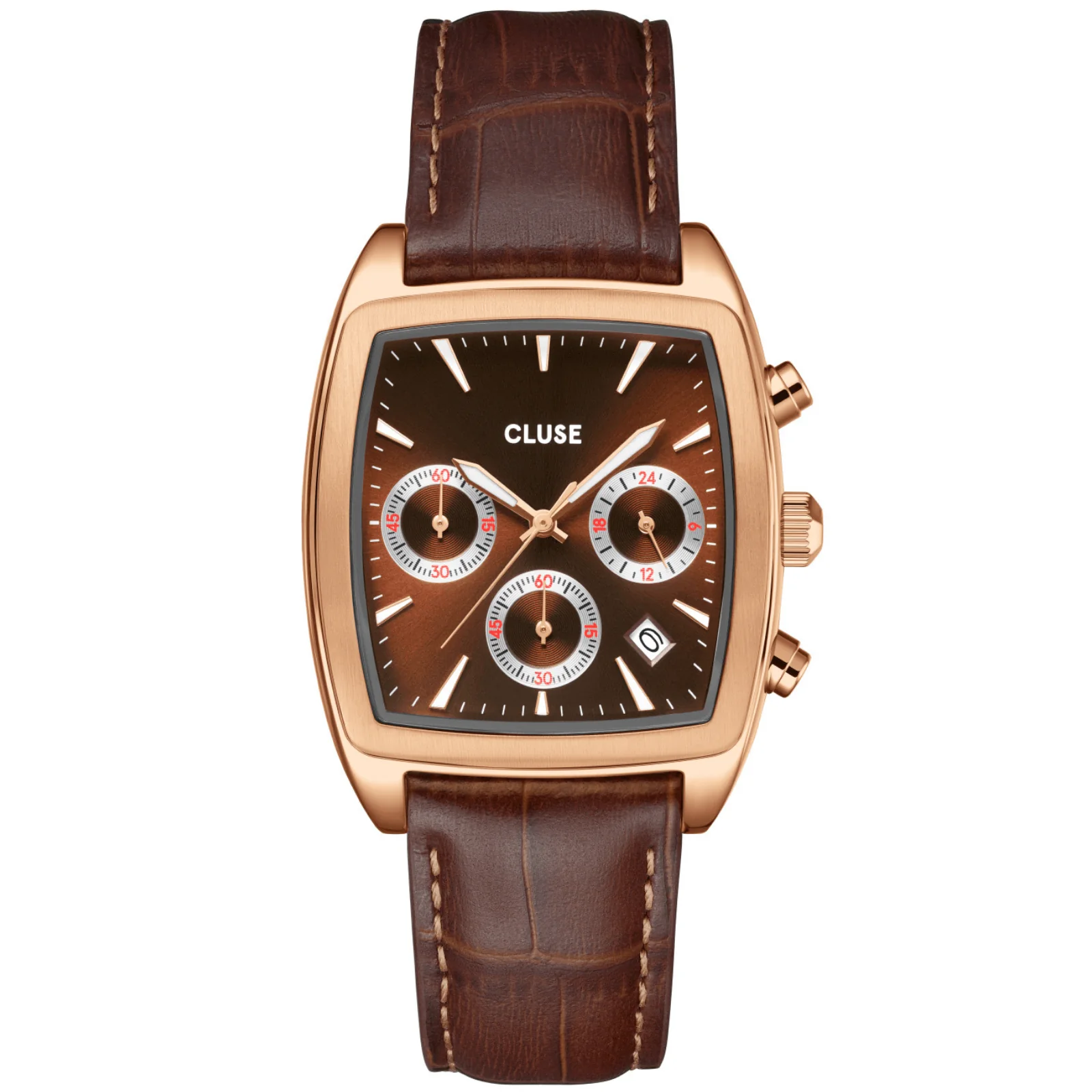 Cluse Quartaut Chrono Watch - Rose Gold/Brown
