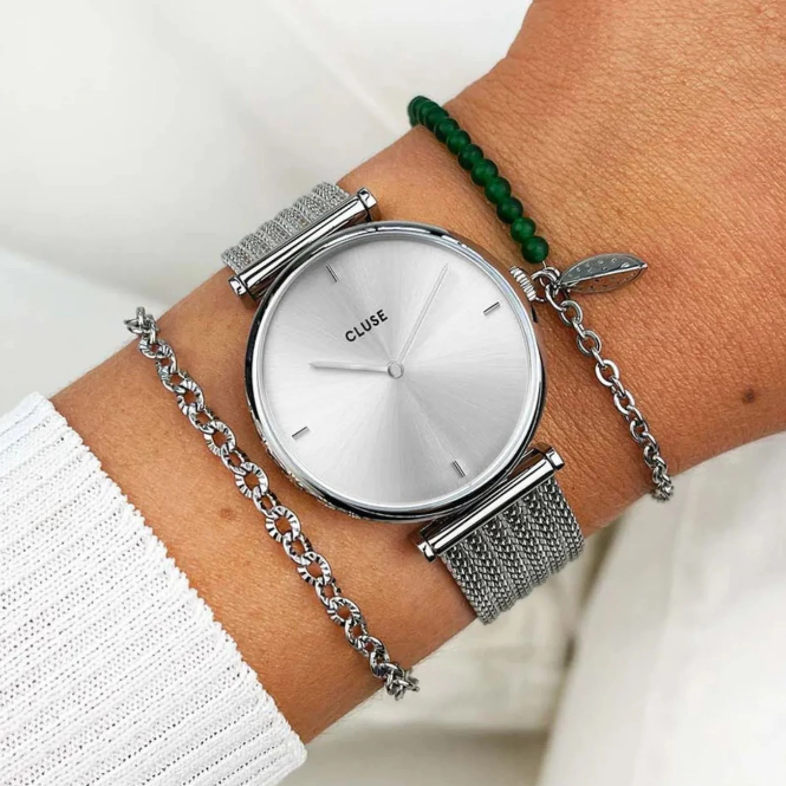 Cluse Triomphe Silver Mesh Watch - Image 2