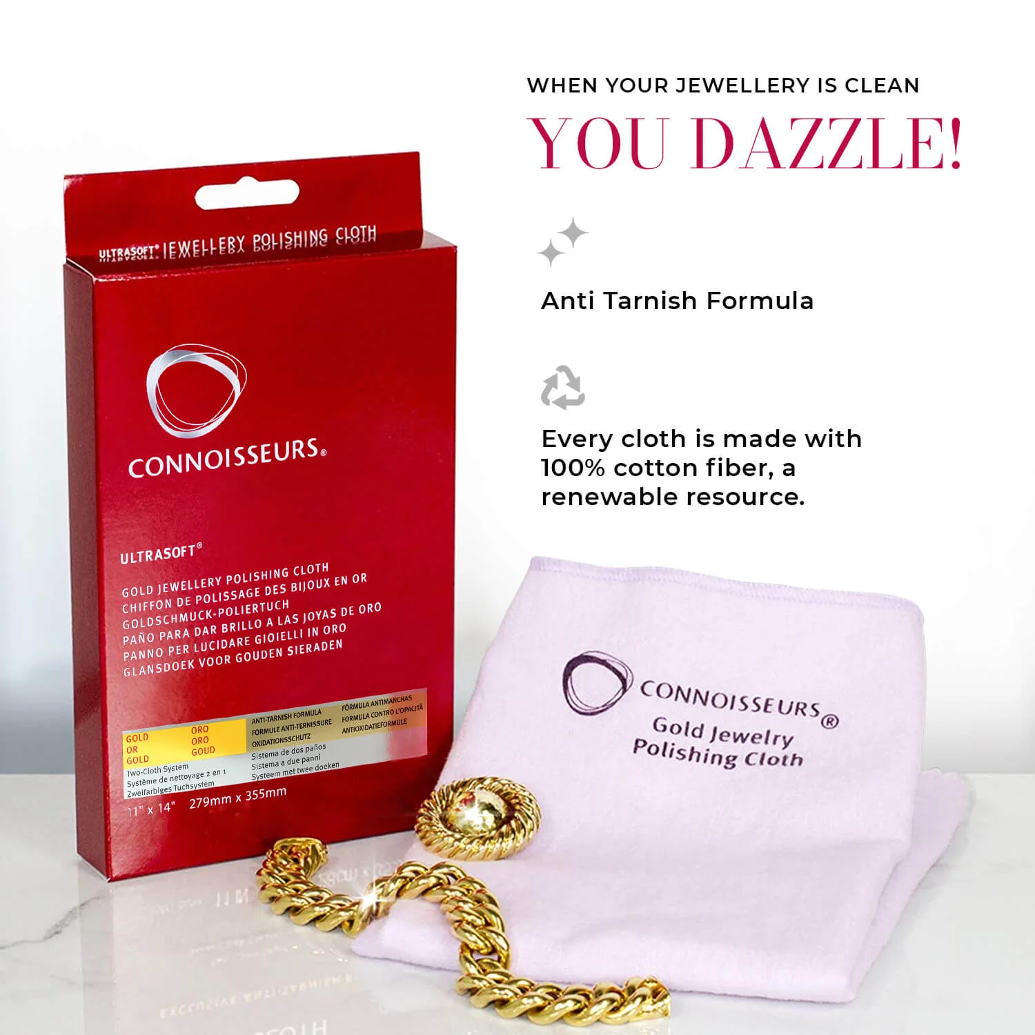 Connoisseurs Gold Jewellery Polishing Cloth - Image 3