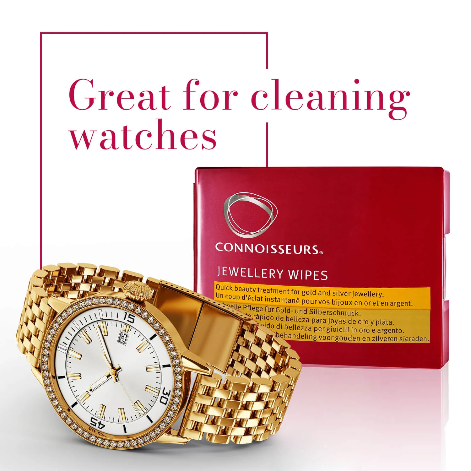 Connoisseurs Gold & Silver Jewellery Quick Sparkle Wipes - Image 4