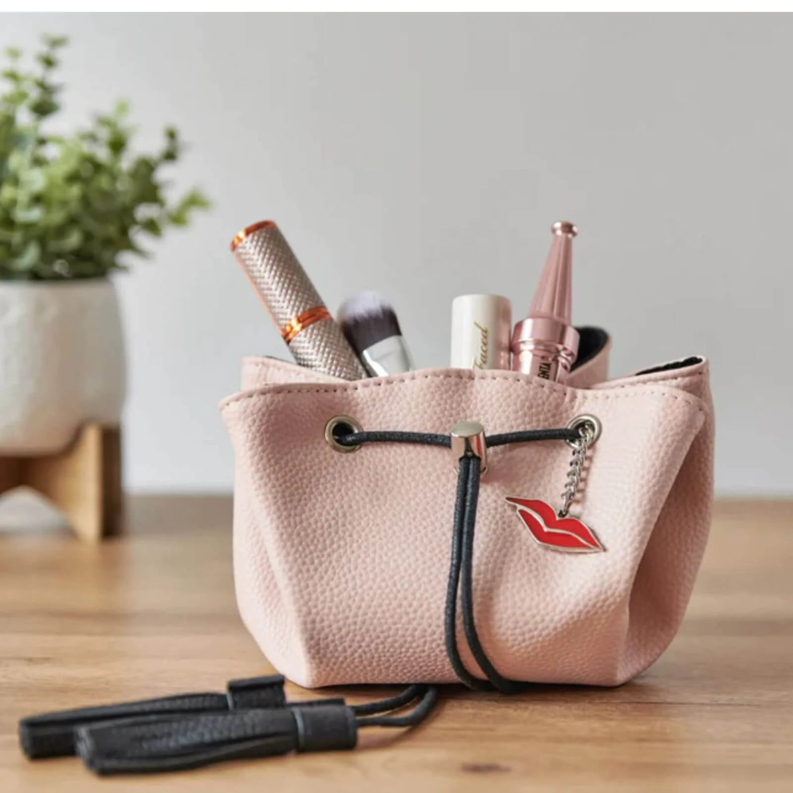 Donna May Mini Vegan Drawstring Bag - Blush Pink - Image 2