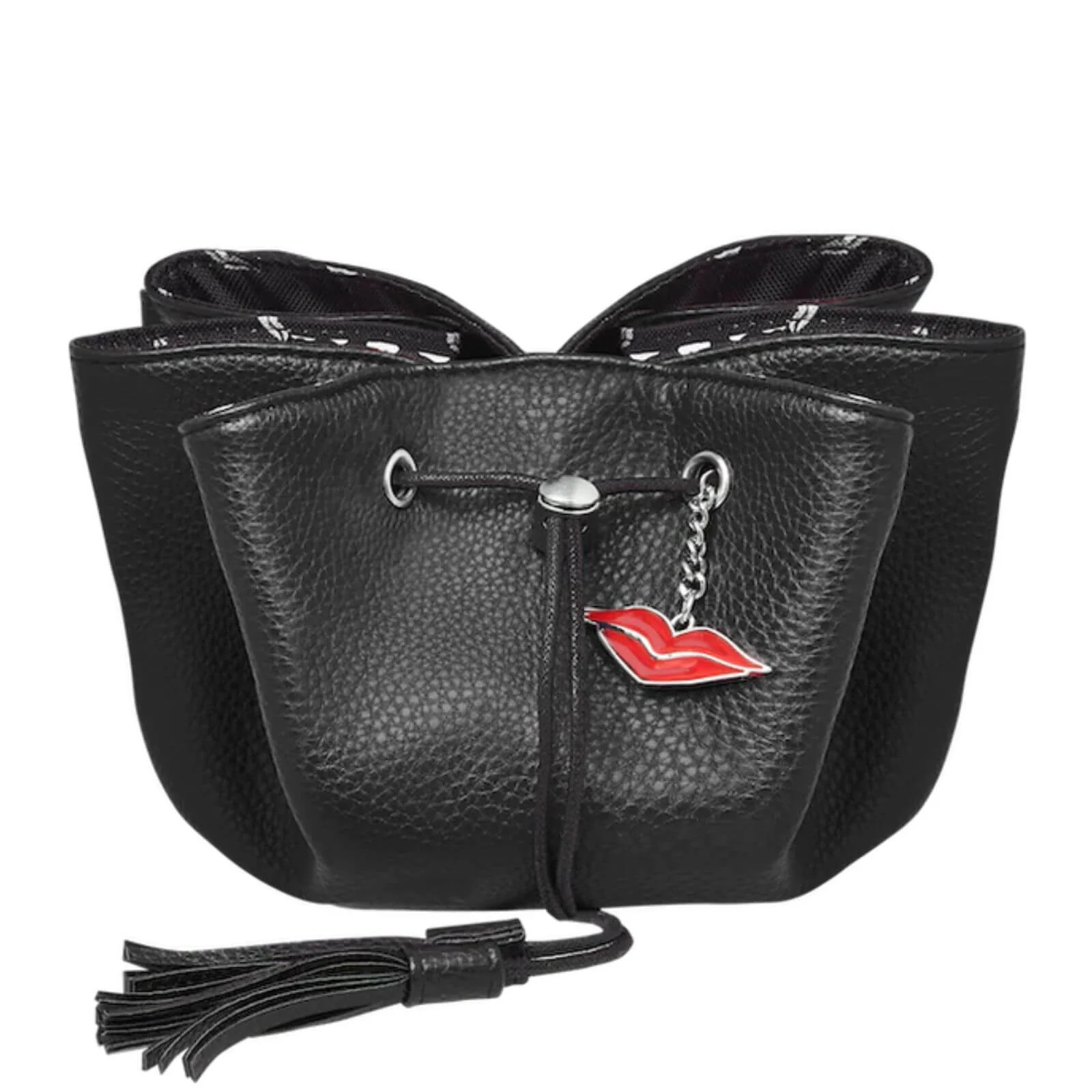 Donna May Mini Vegan Drawstring Bag - Black - Image 2