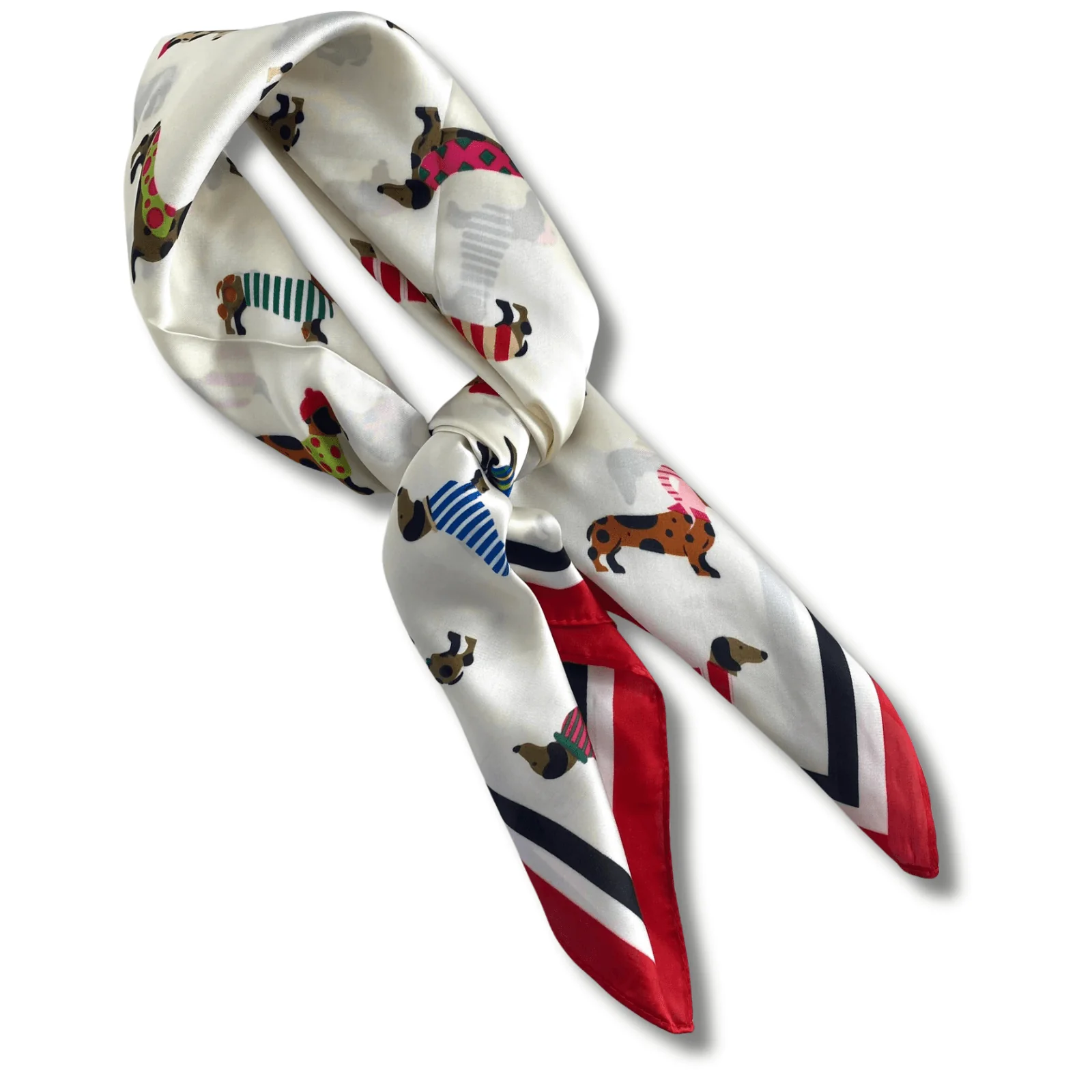 Dachshund Pattern Neck Scarf - Red