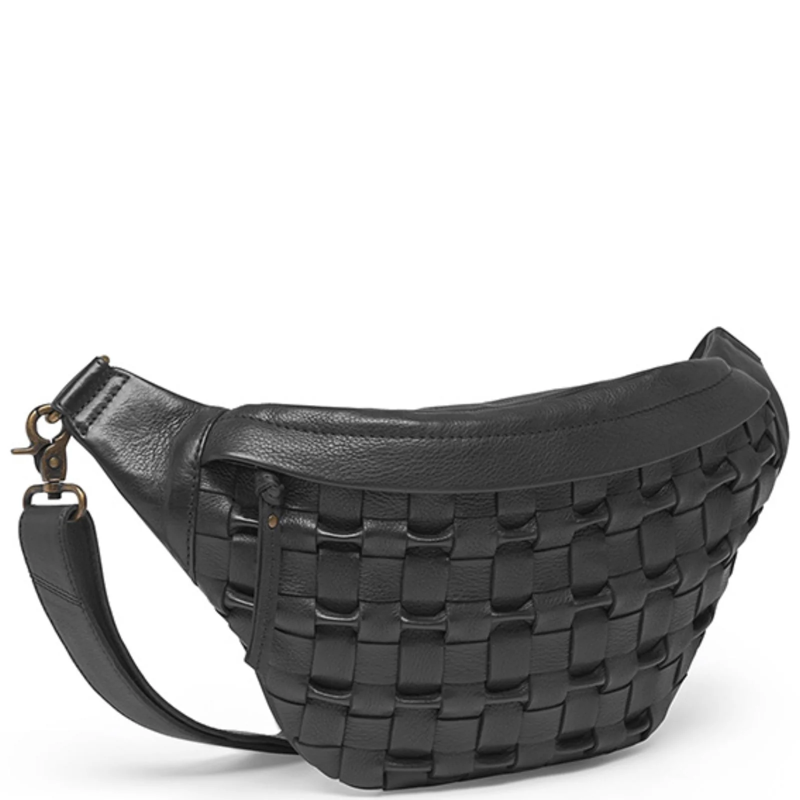 Depeche Black Leather Bumbag/Sling Bag