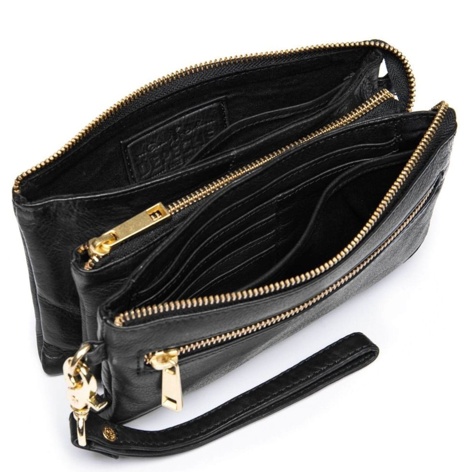 Depeche Black Leather Small Crossbody Bag /Clutch - Image 4