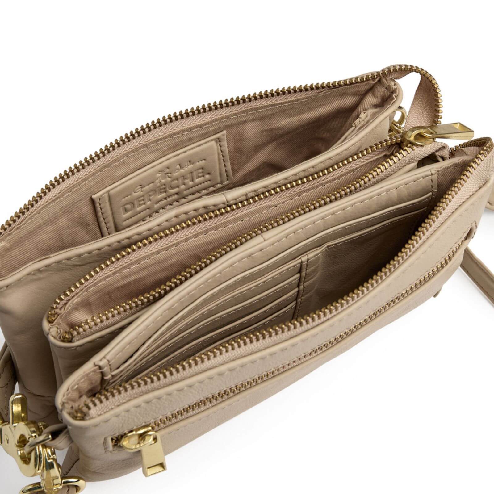 Depeche Sand Leather Small Crossbody Bag /Clutch - Image 3