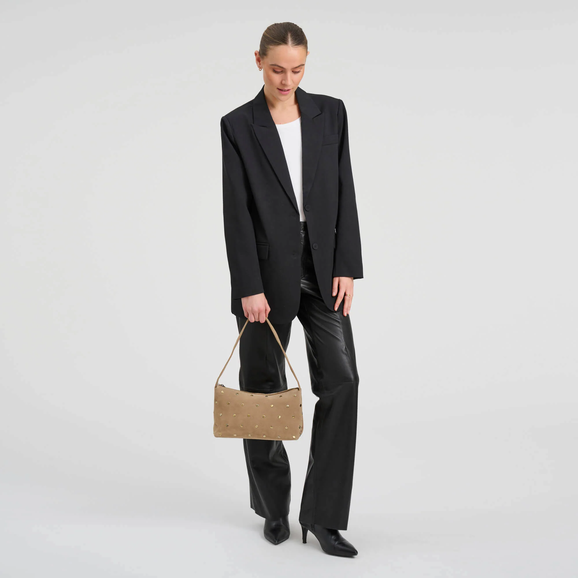 Depeche Amsterdam Sand Suede Leather Shoulder Bag - Image 5