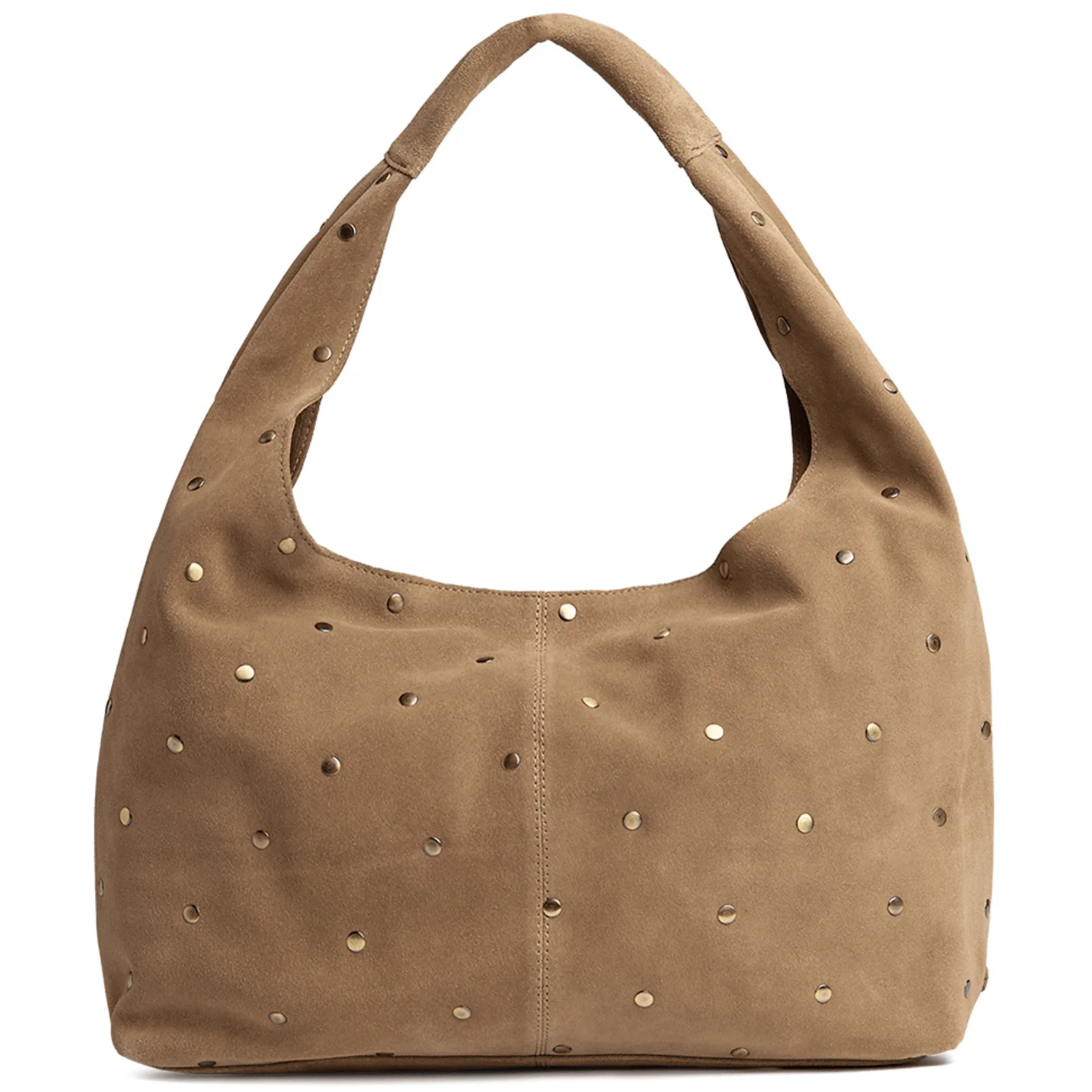 Depeche Amsterdam Sand Suede Leather Large Shoulder Bag