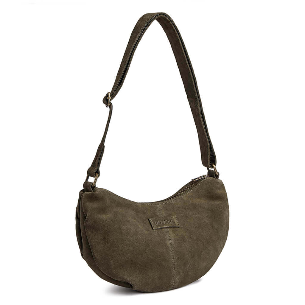 Depeche Army Green Suede Small Crossbody Bag - Image 2