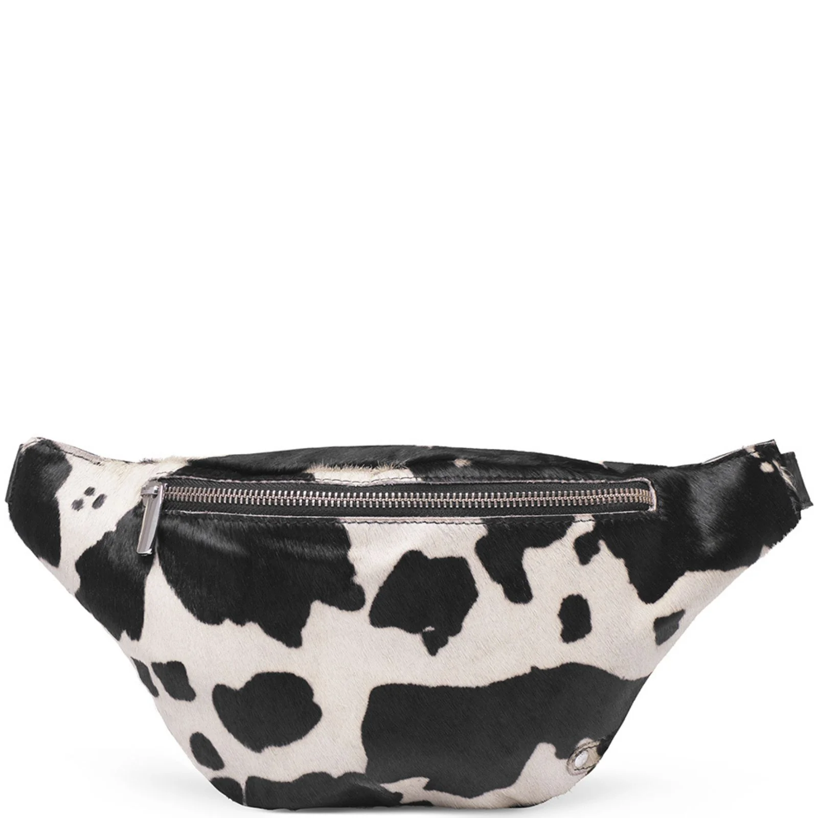Depeche Black Cow Pattern Leather Bumbag/Sling Bag