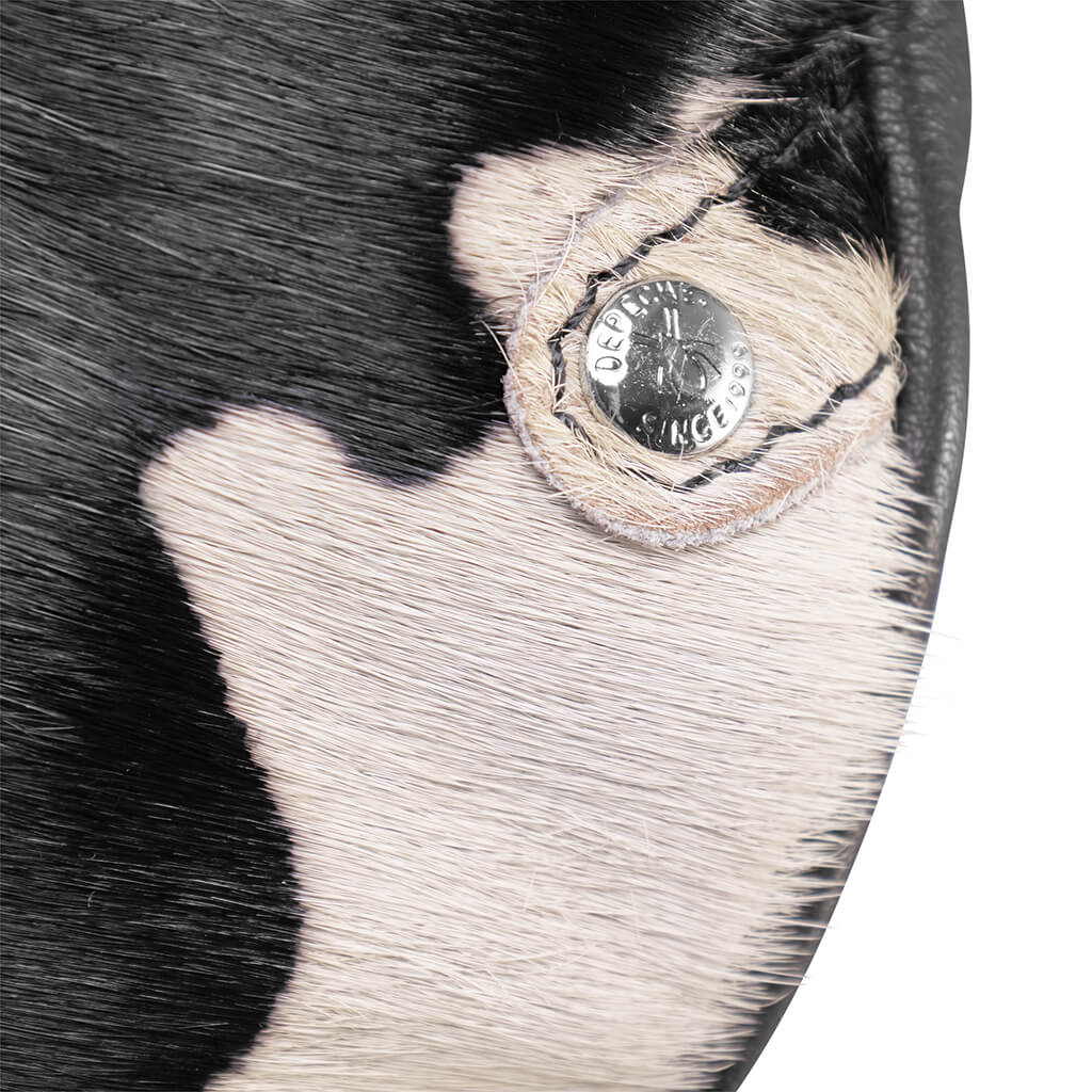 Depeche Black Cow Pattern Leather Bumbag/Sling Bag - Image 3