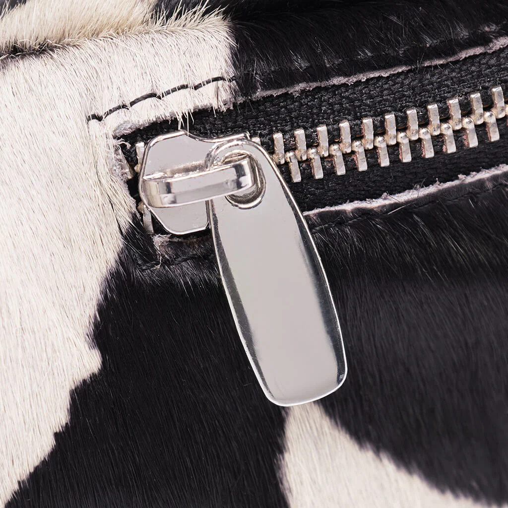 Depeche Black Cow Pattern Leather Bumbag/Sling Bag - Image 4