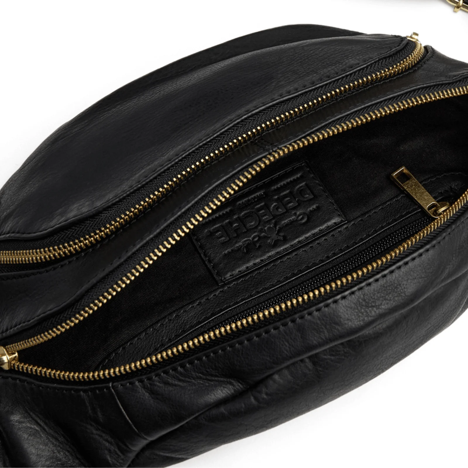 Depeche Black Leather Bumbag/Sling Bag - Image 2