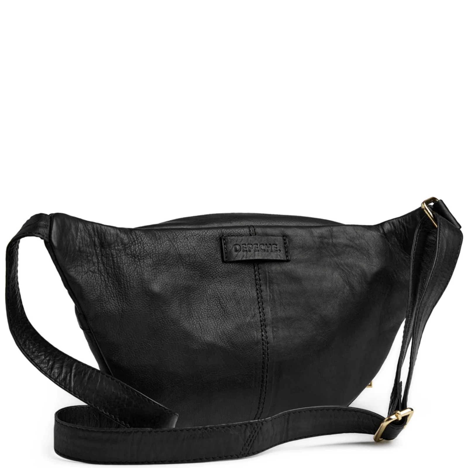 Depeche Black Leather Bumbag/Sling Bag - Image 3