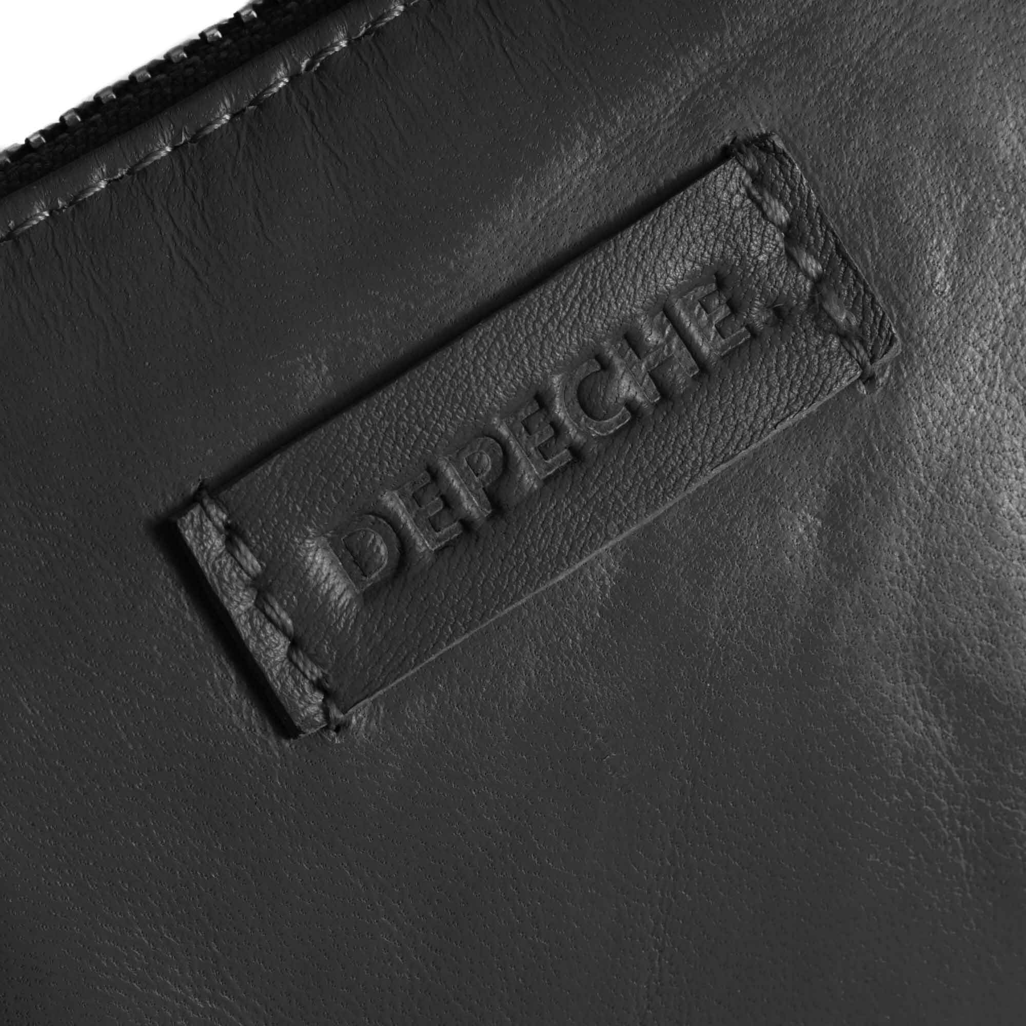 Depeche Black Leather Coin Purse - Silver Zip - Image 3