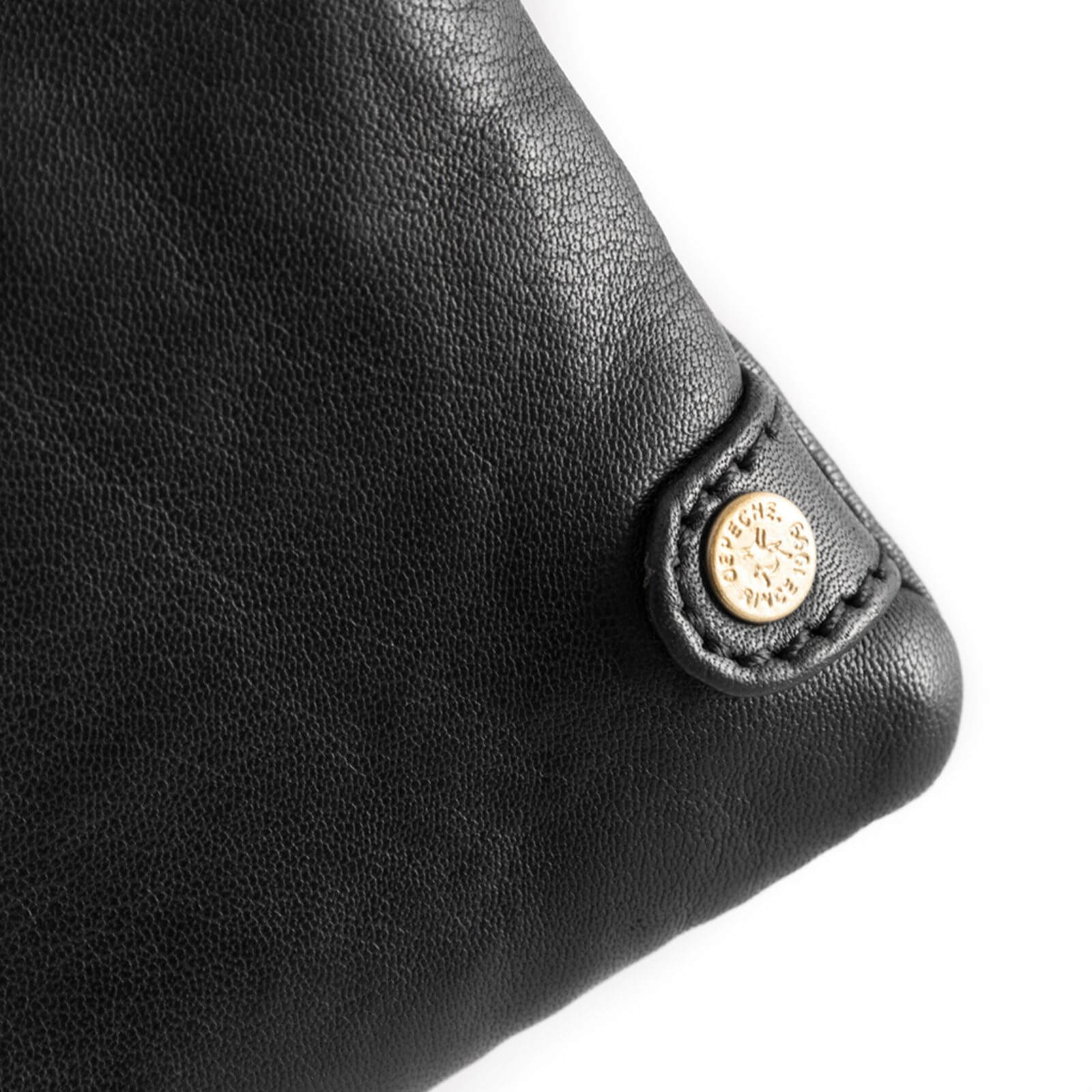 Depeche Black Leather Coin Purse - Gold Zip - Image 3