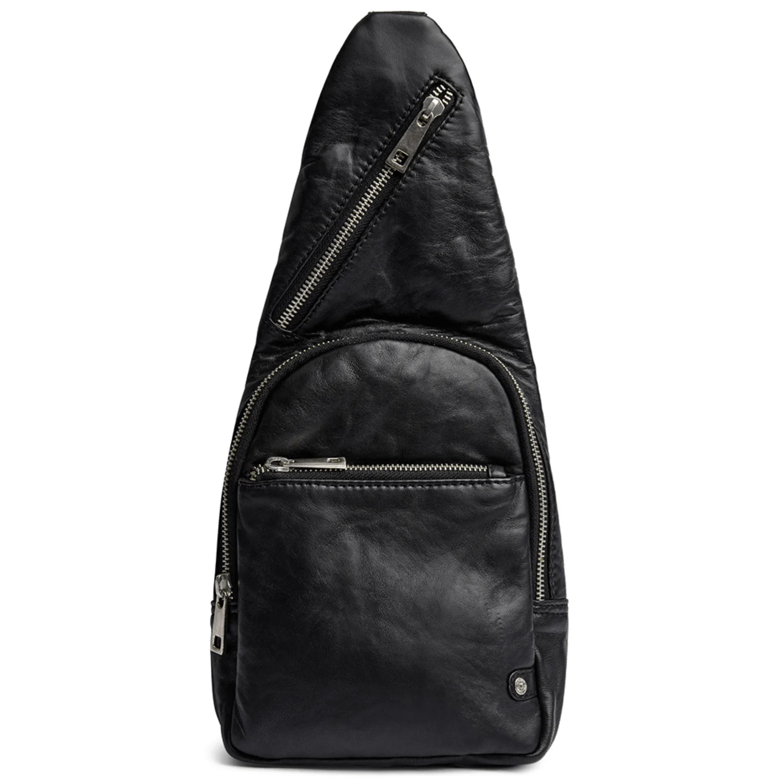 Depeche Black Leather Sling Studded Bag