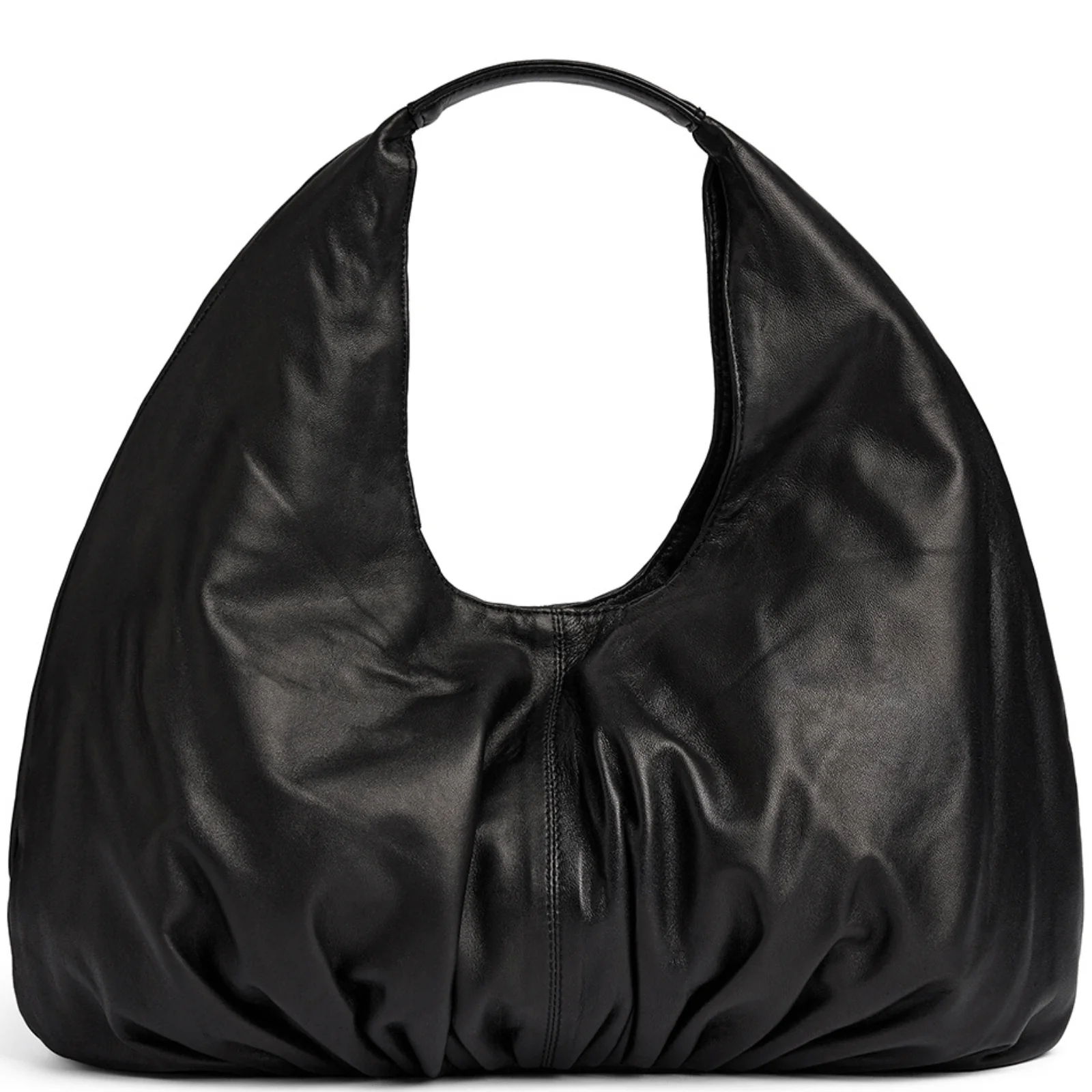Depeche Black Leather Slouch Shoulder Bag
