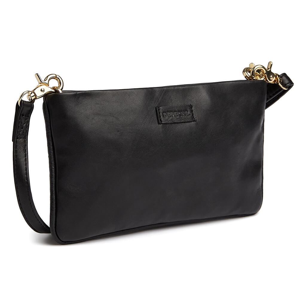 Depeche Black Leather Small Studded Clutch Bag - Image 3