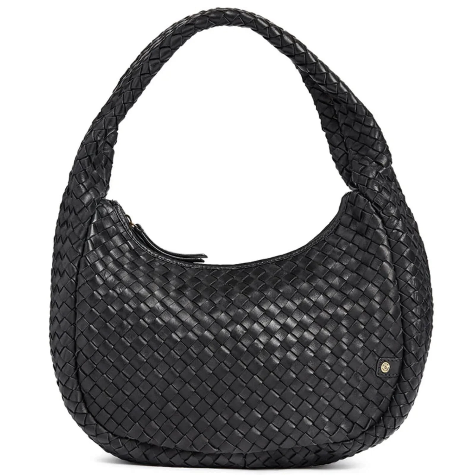 Depeche Black Leather Woven Grab Bag - Image 2