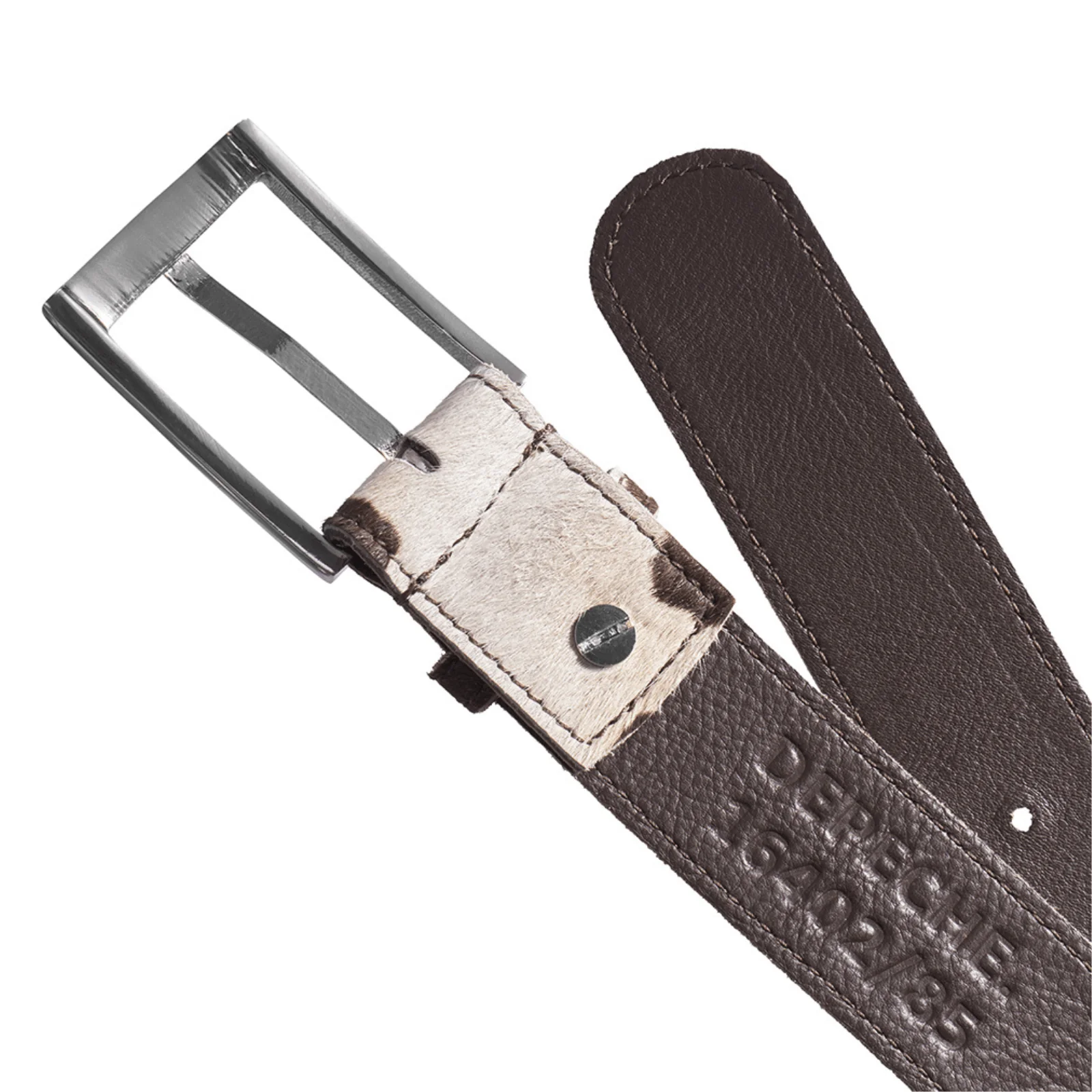 Depeche Brown Cow Hide Leather Belt - Image 4