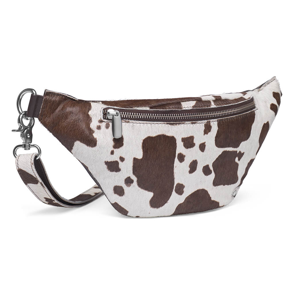 Depeche Brown Cow Pattern Leather Bumbag/Sling Bag - Image 2