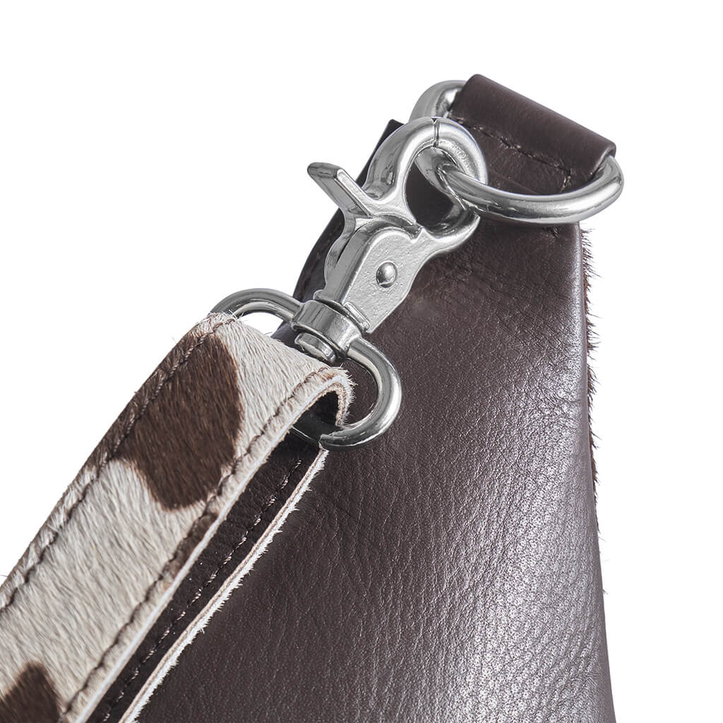 Depeche Brown Cow Pattern Leather Bumbag/Sling Bag - Image 5