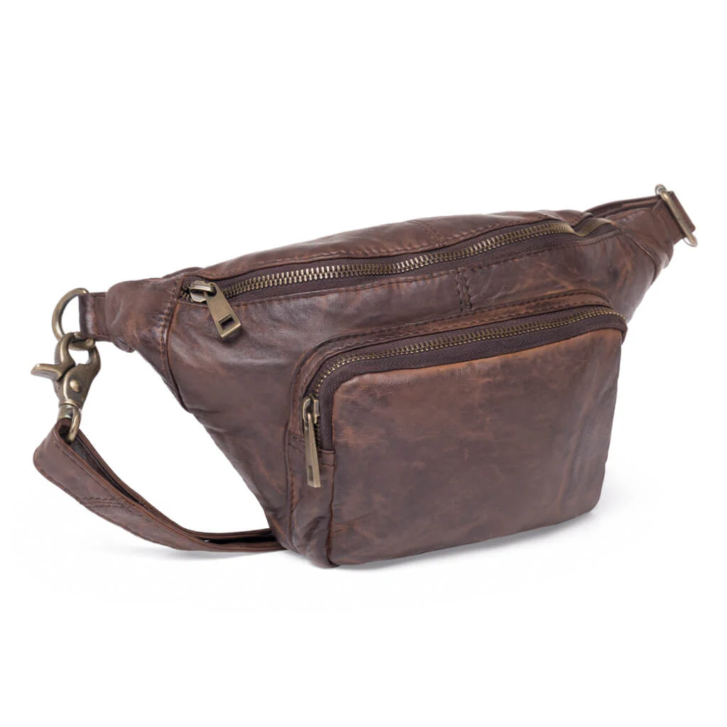 Depeche Brown Leather Bumbag/Sling Bag - Image 2