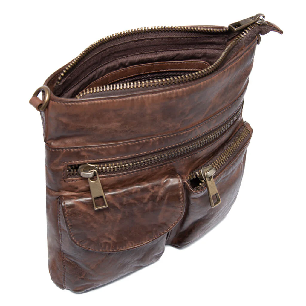 Depeche Brown Leather Crossbody Bag - Image 2