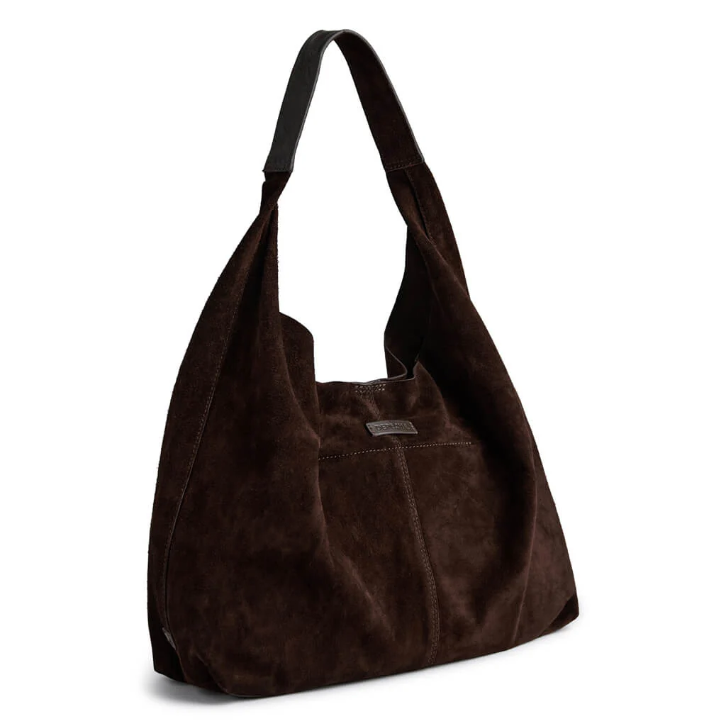 Depeche Brown Suede Slouch Shoulder Bag - Image 2