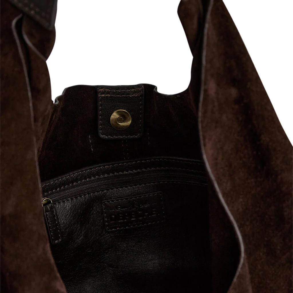Depeche Brown Suede Slouch Shoulder Bag - Image 3