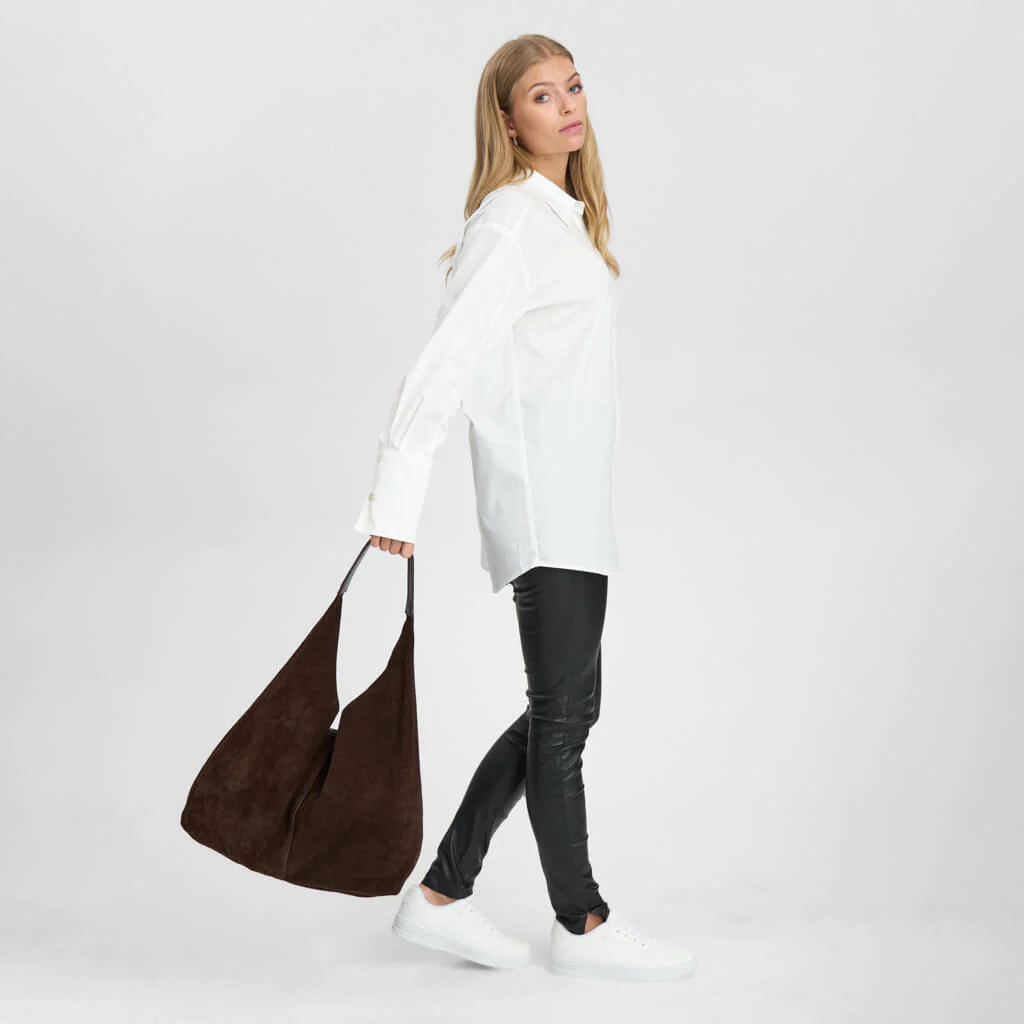 Depeche Brown Suede Slouch Shoulder Bag - Image 4