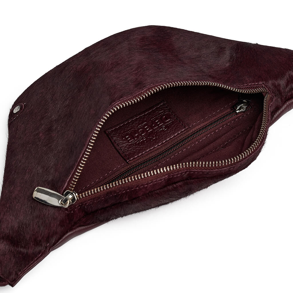 Depeche Burgundy Leather Bumbag/Sling Bag - Image 2