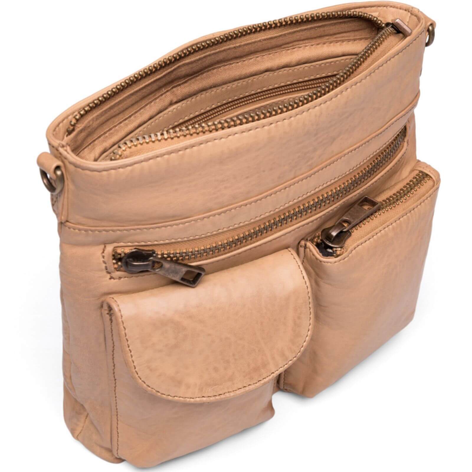 Depeche Camel Leather Crossbody Bag - Image 2