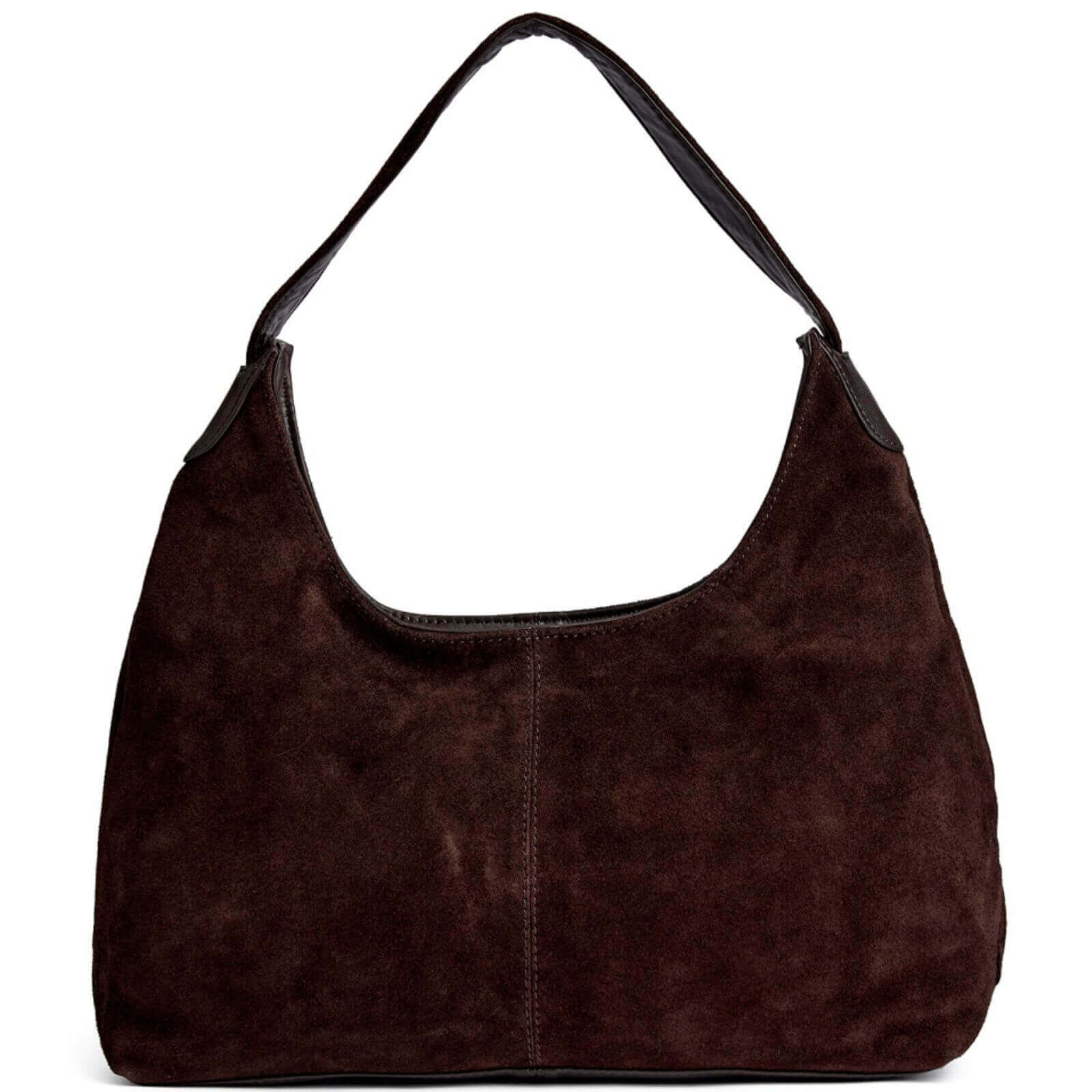 Depeche Chocolate Suede Slouch Shoulder Bag
