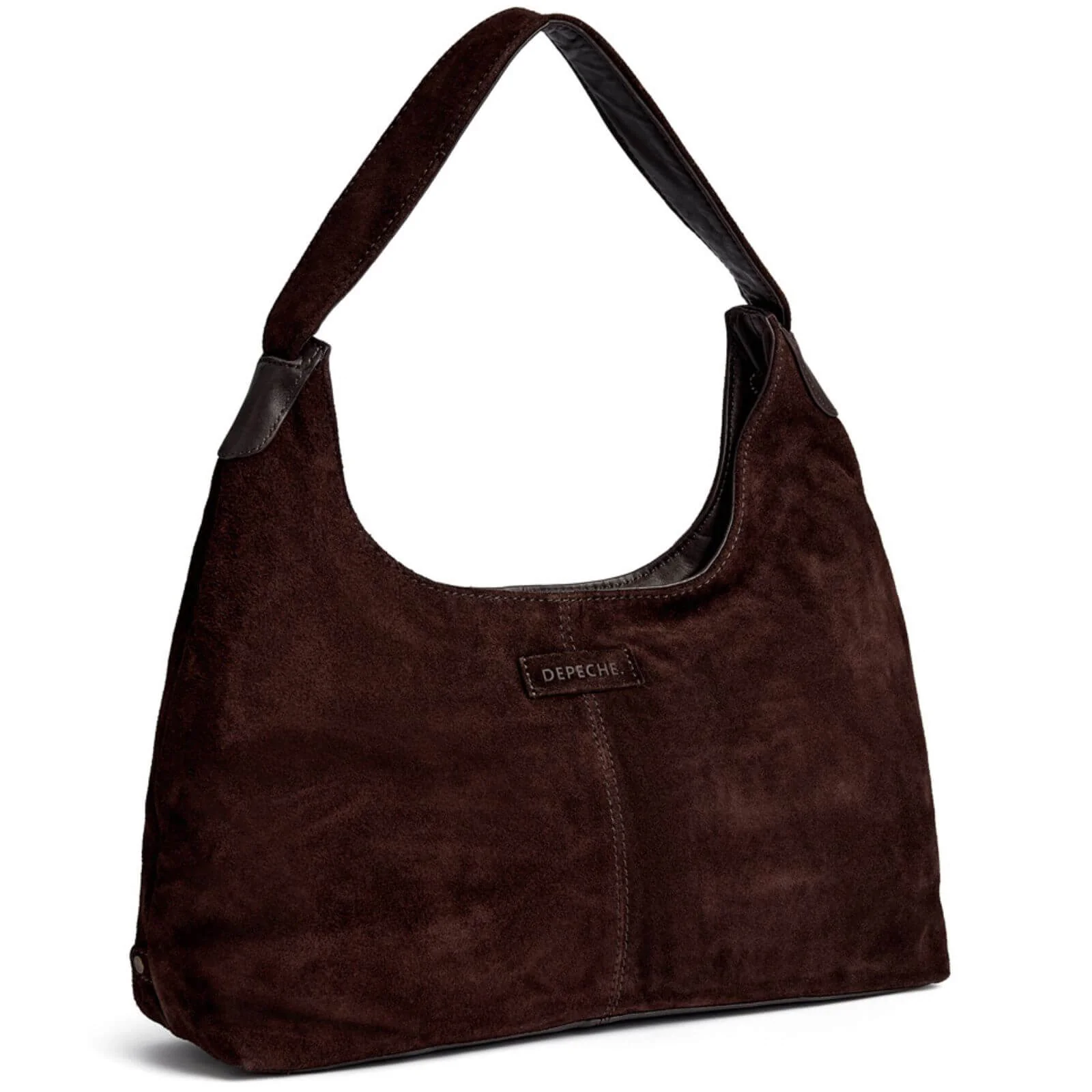 Depeche Chocolate Suede Slouch Shoulder Bag - Image 2