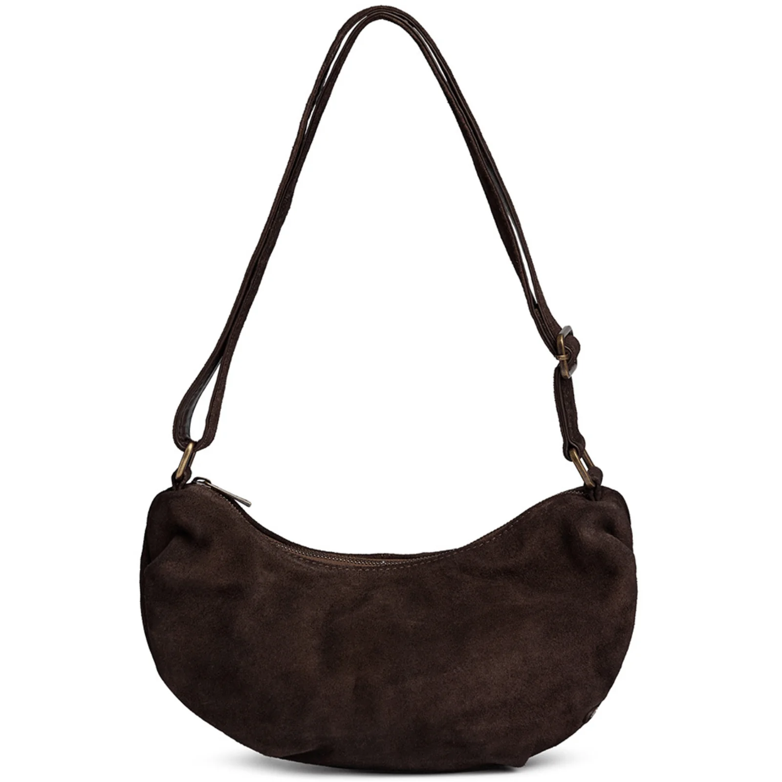 Depeche Chocolate Suede Small Crossbody Bag