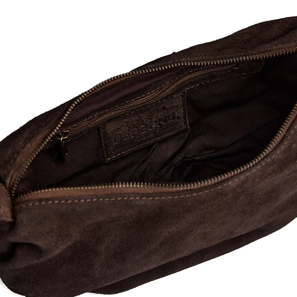 Depeche Chocolate Suede Small Crossbody Bag - Image 3