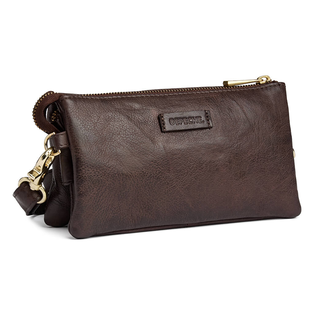 Depeche Coffee Leather Small Crossbody Bag/Clutch - Image 2