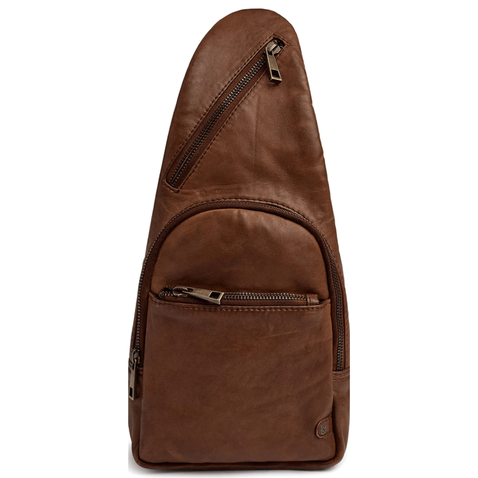 Depeche Dark Tan Leather Sling Bag