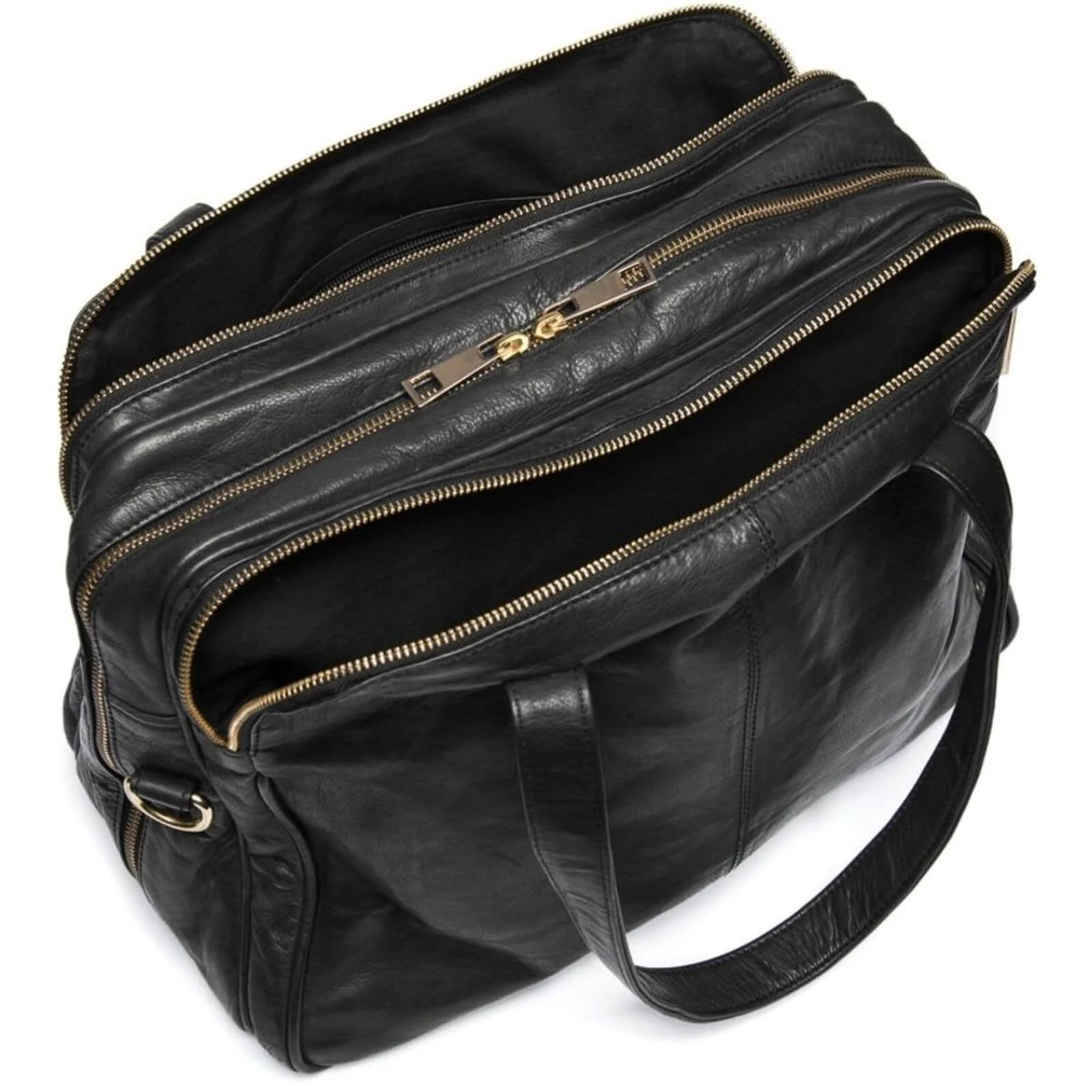 Depeche Large Black Leather Tote Bag - Image 3