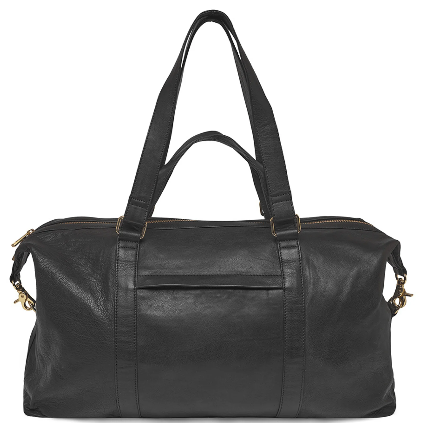 Depeche Large Black Leather Weekend Bag