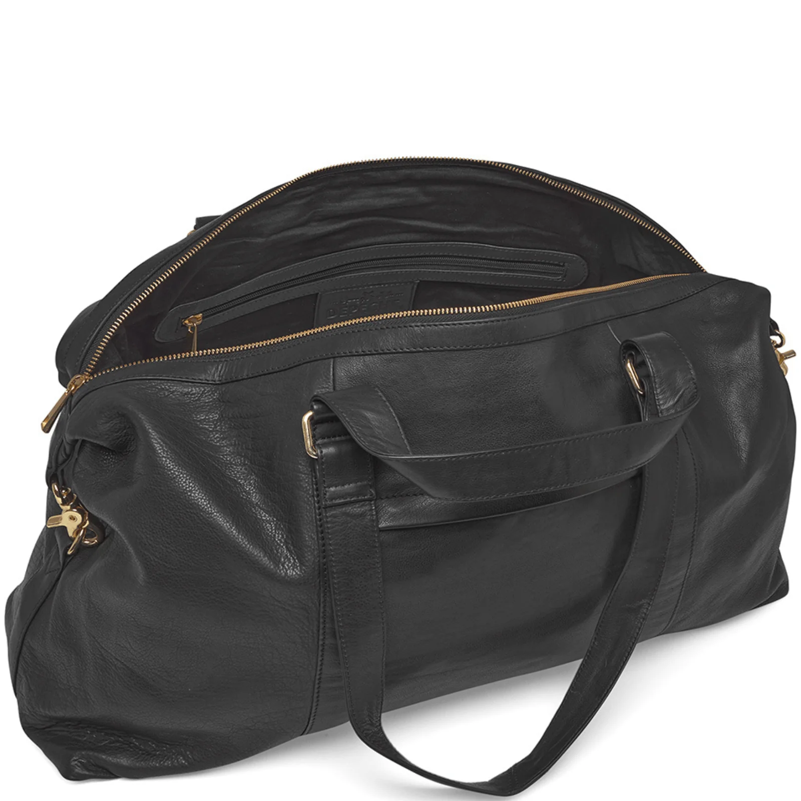 Depeche Large Black Leather Weekend Bag - Image 2