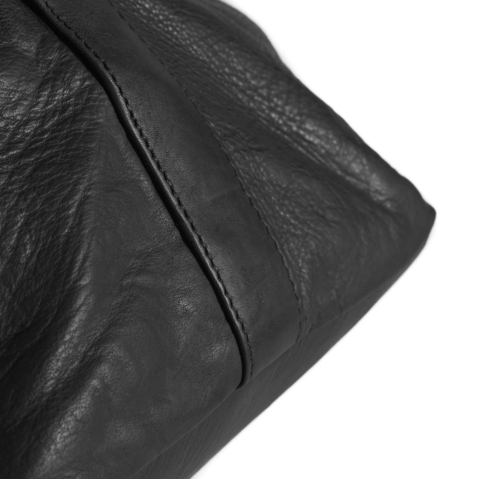 Depeche Large Black Leather Weekend Bag - Image 4
